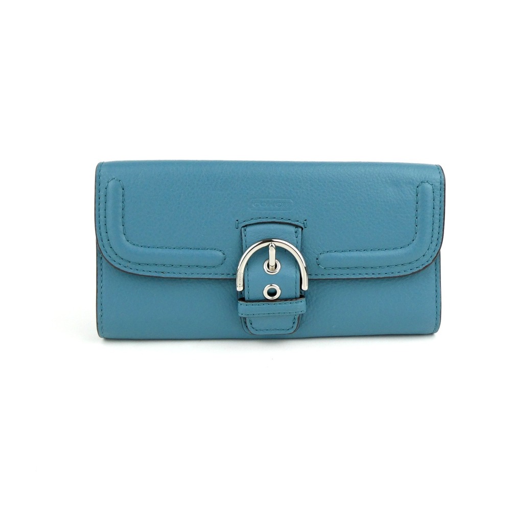 Coach Soho Teal Leather Trifold Wallet